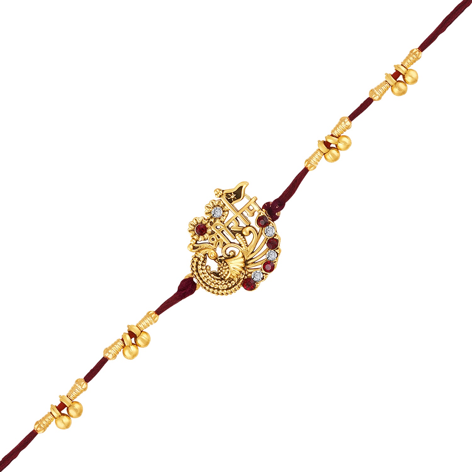 Peacock-Shaped and Jay Shree Ram Engraved Rakhi