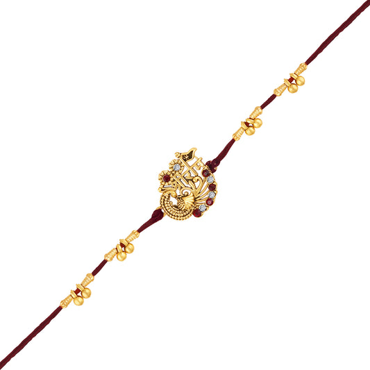 Peacock-Shaped and Jay Shree Ram Engraved Rakhi