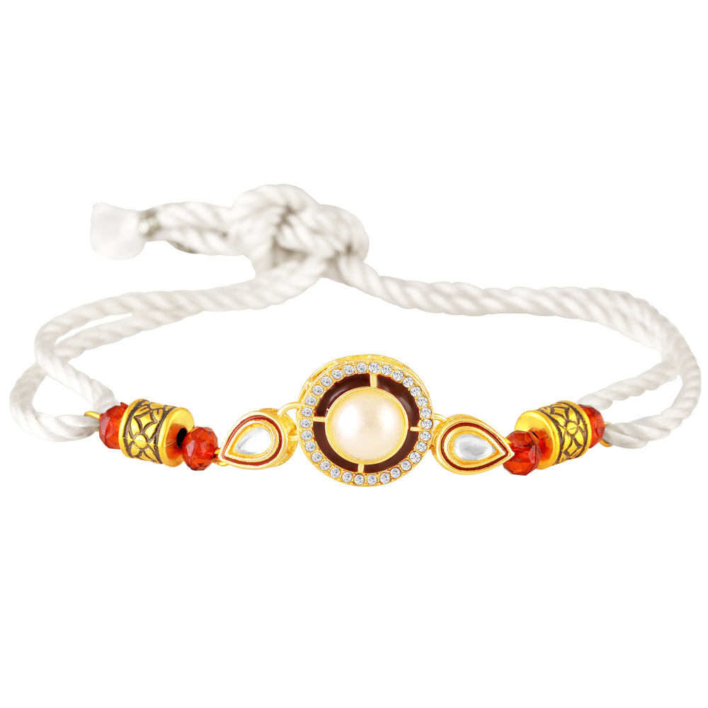 Premium Artificial Pearl Rakhi for Brother