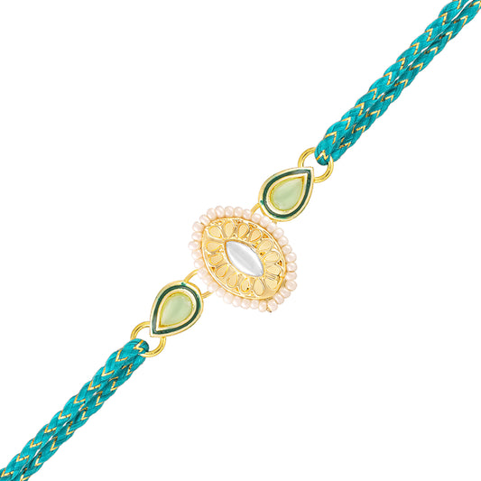 Elegant Kundan Rakhi for Brother