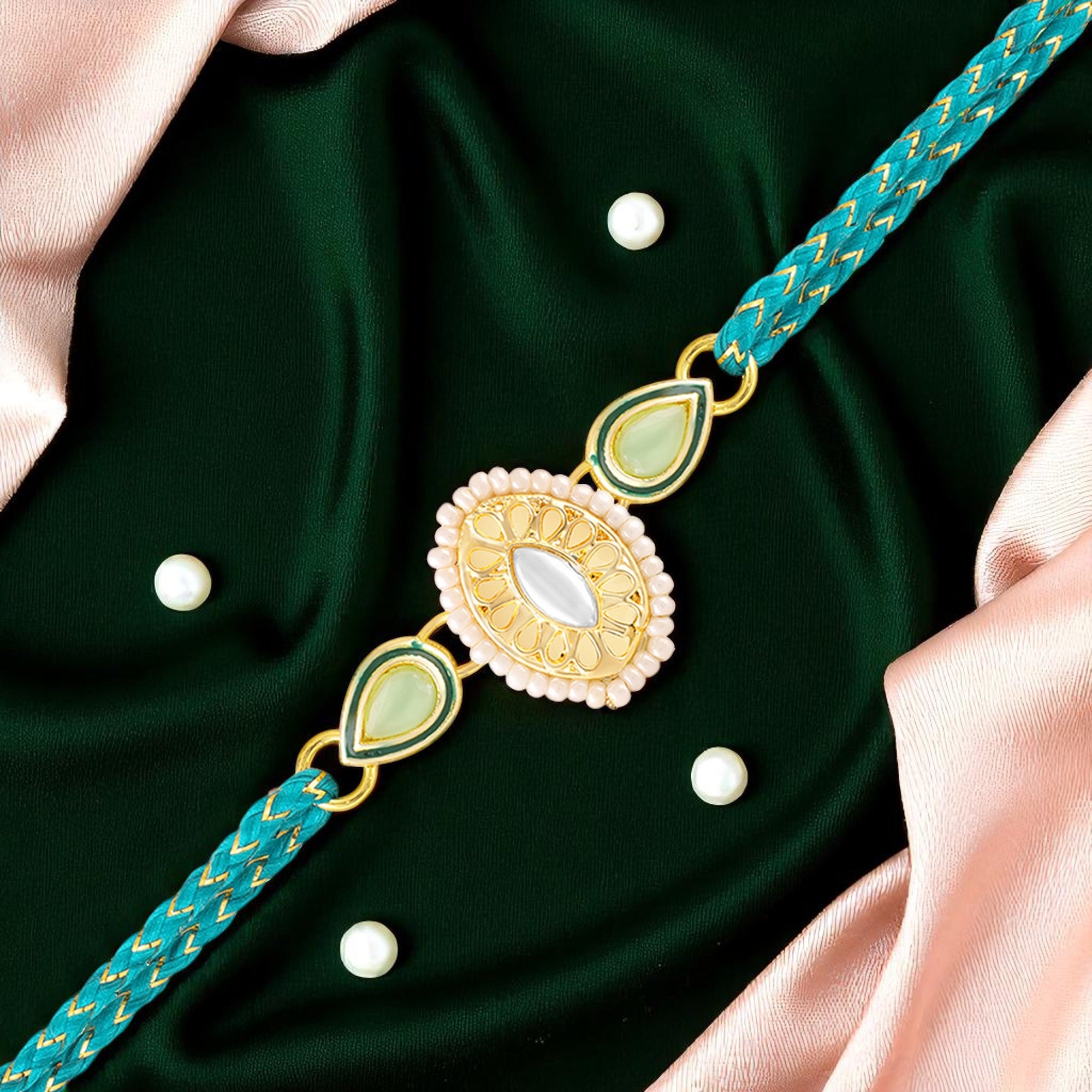 Elegant Kundan Rakhi for Brother