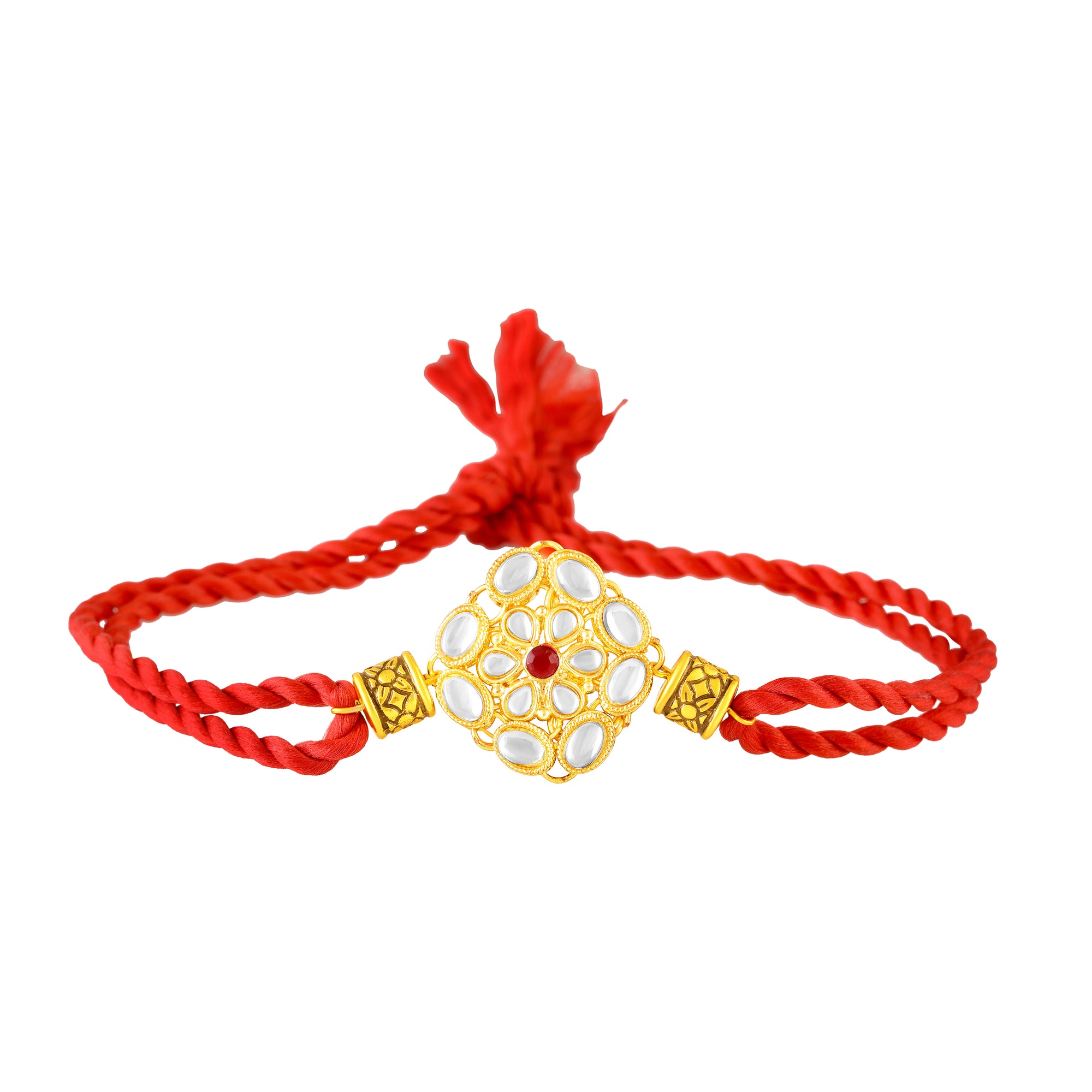 Traditional Kundan Rakhi for Brother
