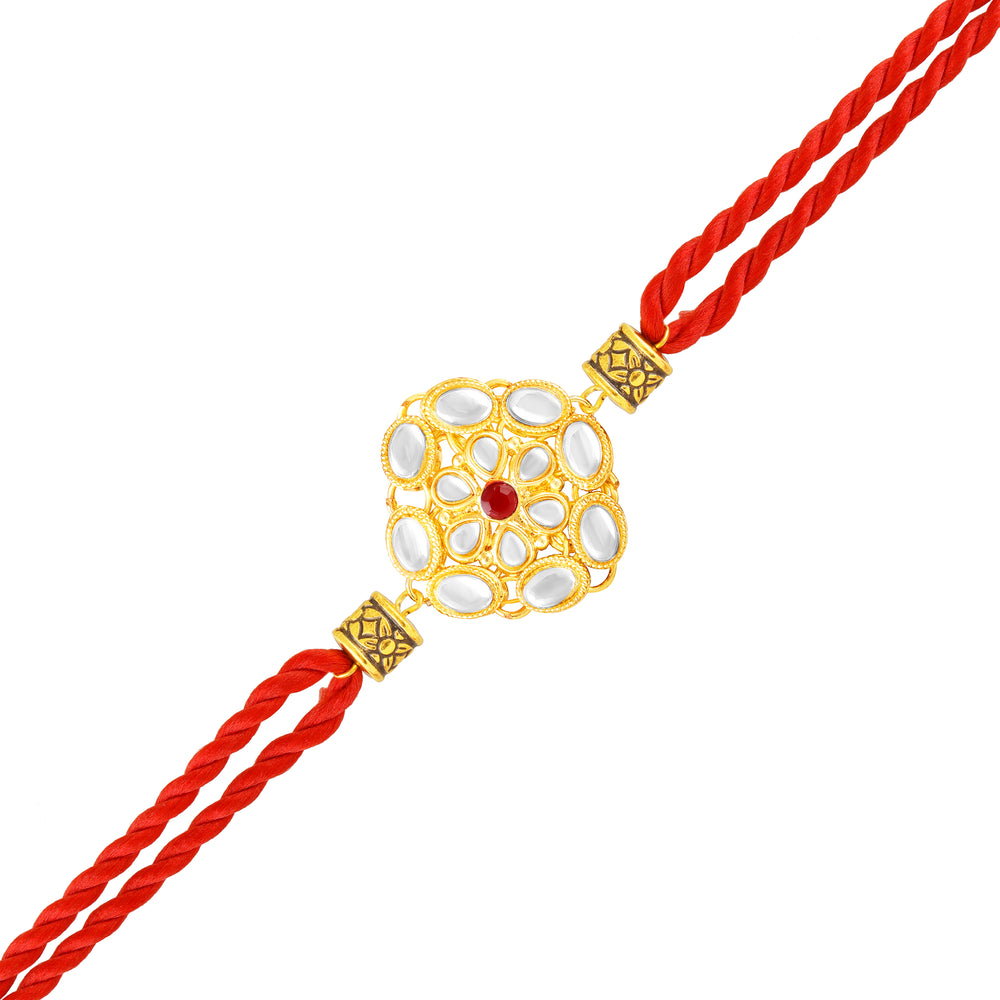 Traditional Kundan Rakhi for Brother