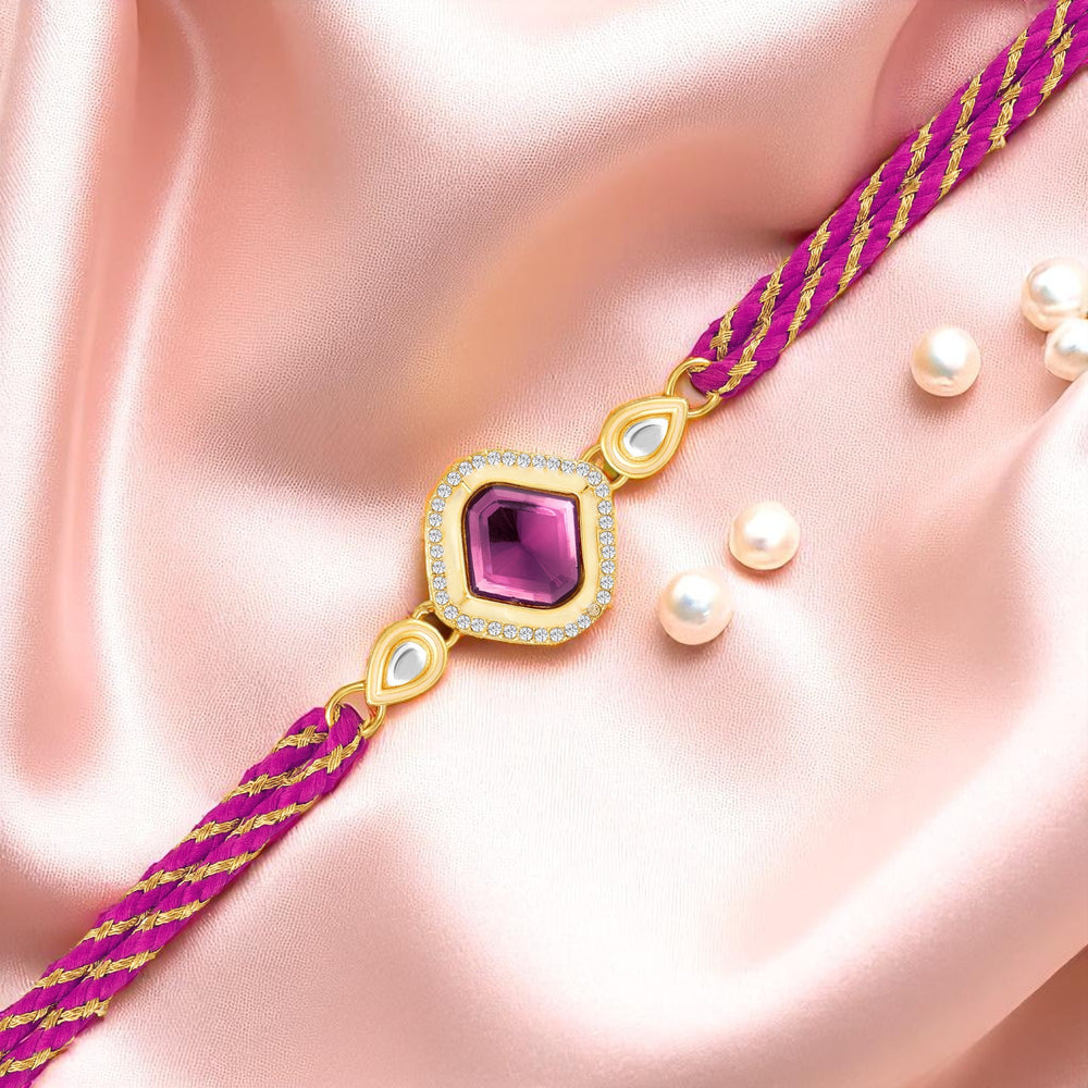 Elegant Kundan Rakhi for Brother