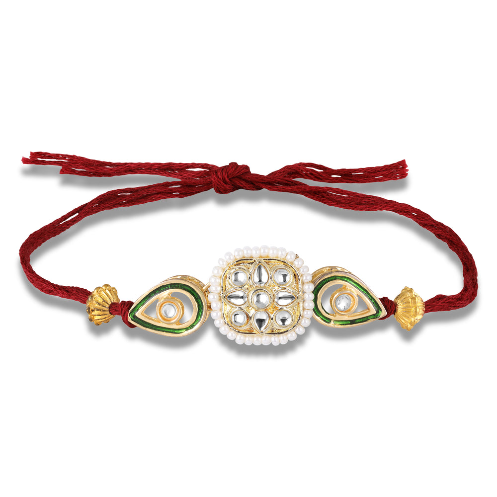 Traditional Kundan Rakhi for Brother