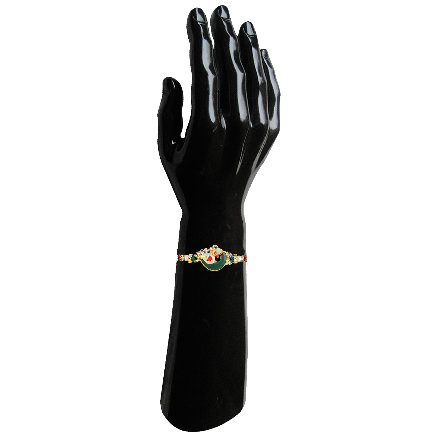 Enamel Peacock-Shaped Rakhi for Brother