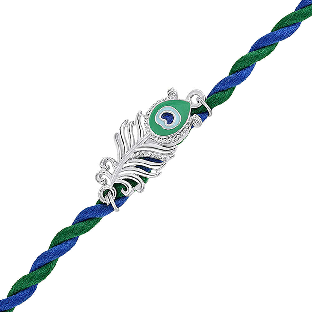 Peacock-Feather-Shaped Rakhi for Brother