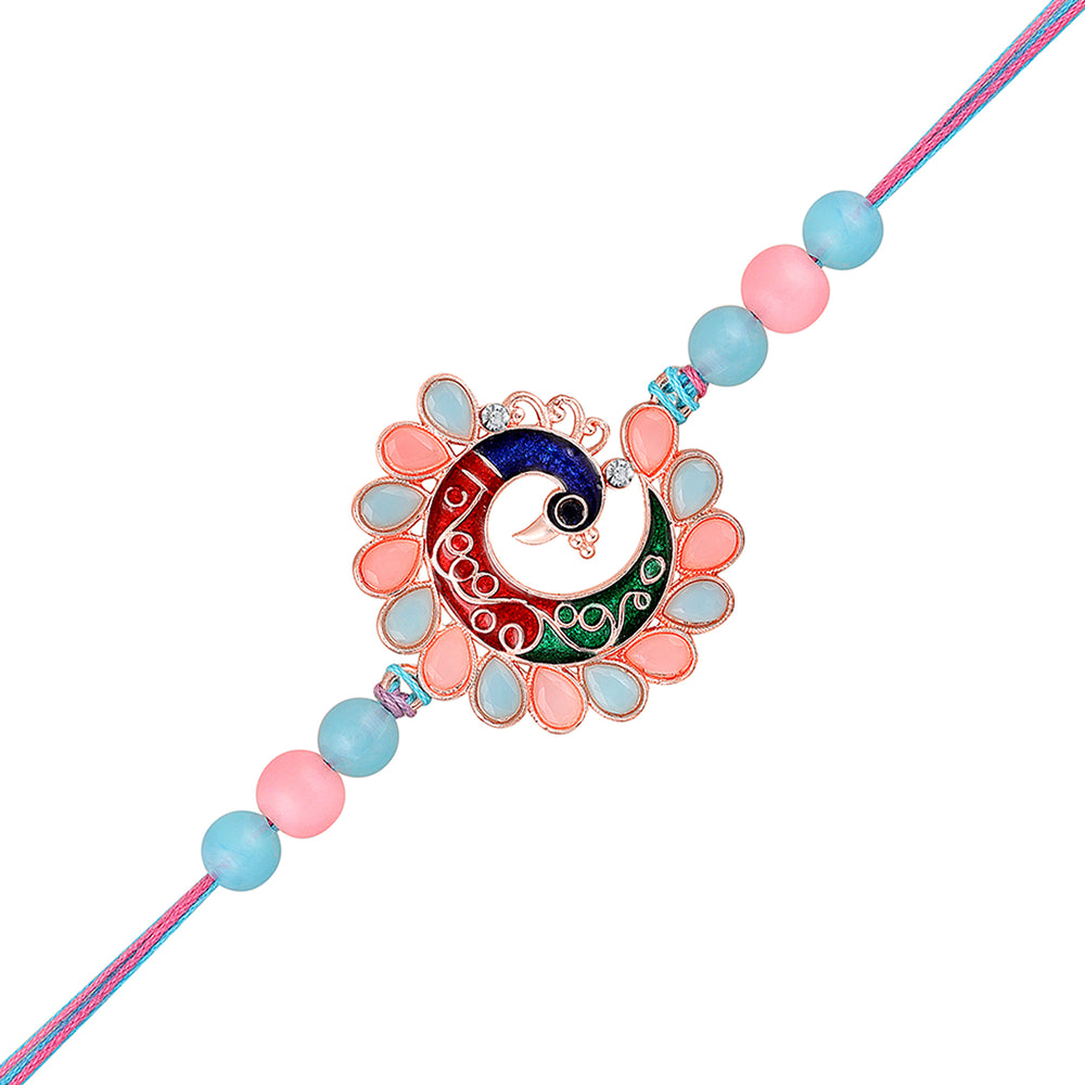 Colorful Peacock-Shaped Rakhi for Brother