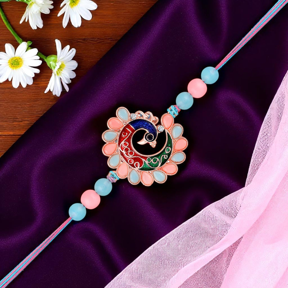 Colorful Peacock-Shaped Rakhi for Brother
