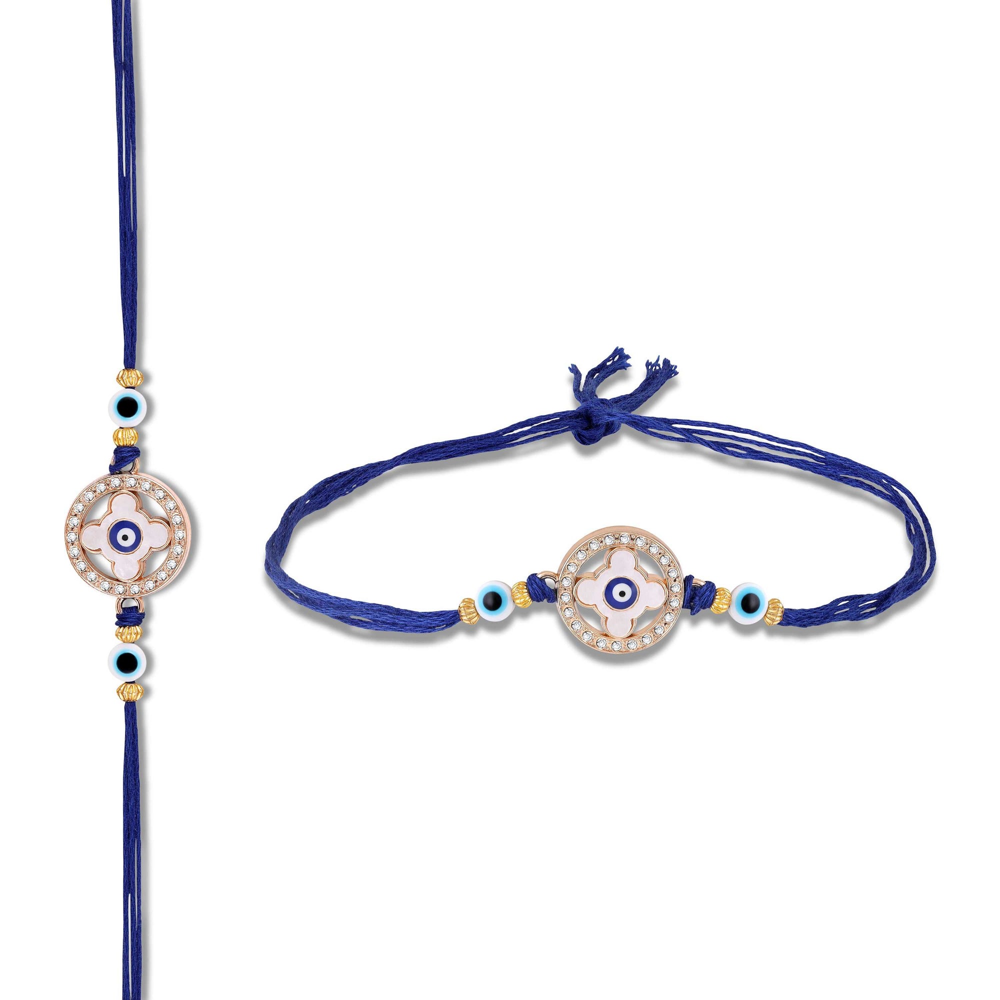 Evil Eye Clover Charm Rakhi for Bhaiya