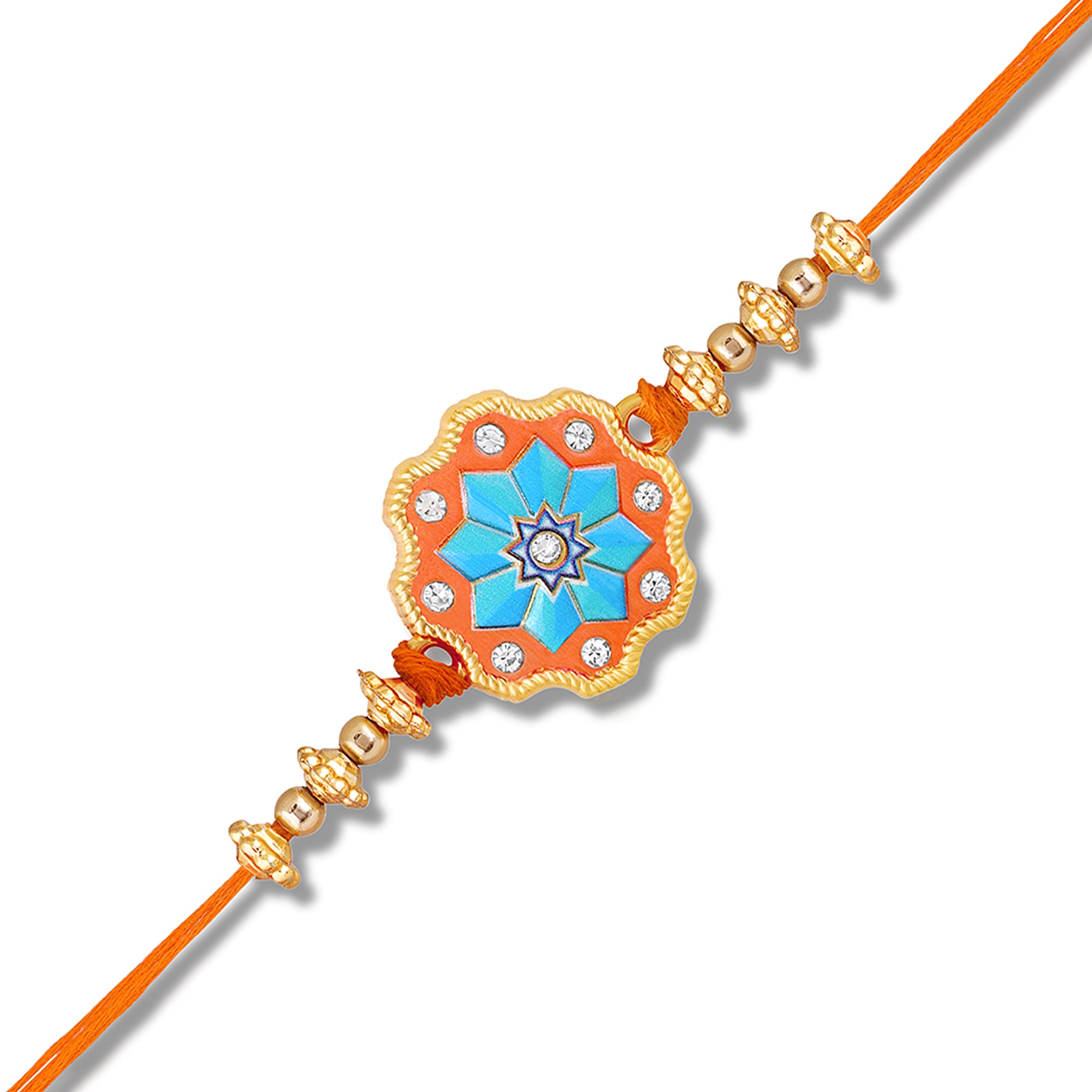 Elegant Meenakari Floral Rakhi for Brother
