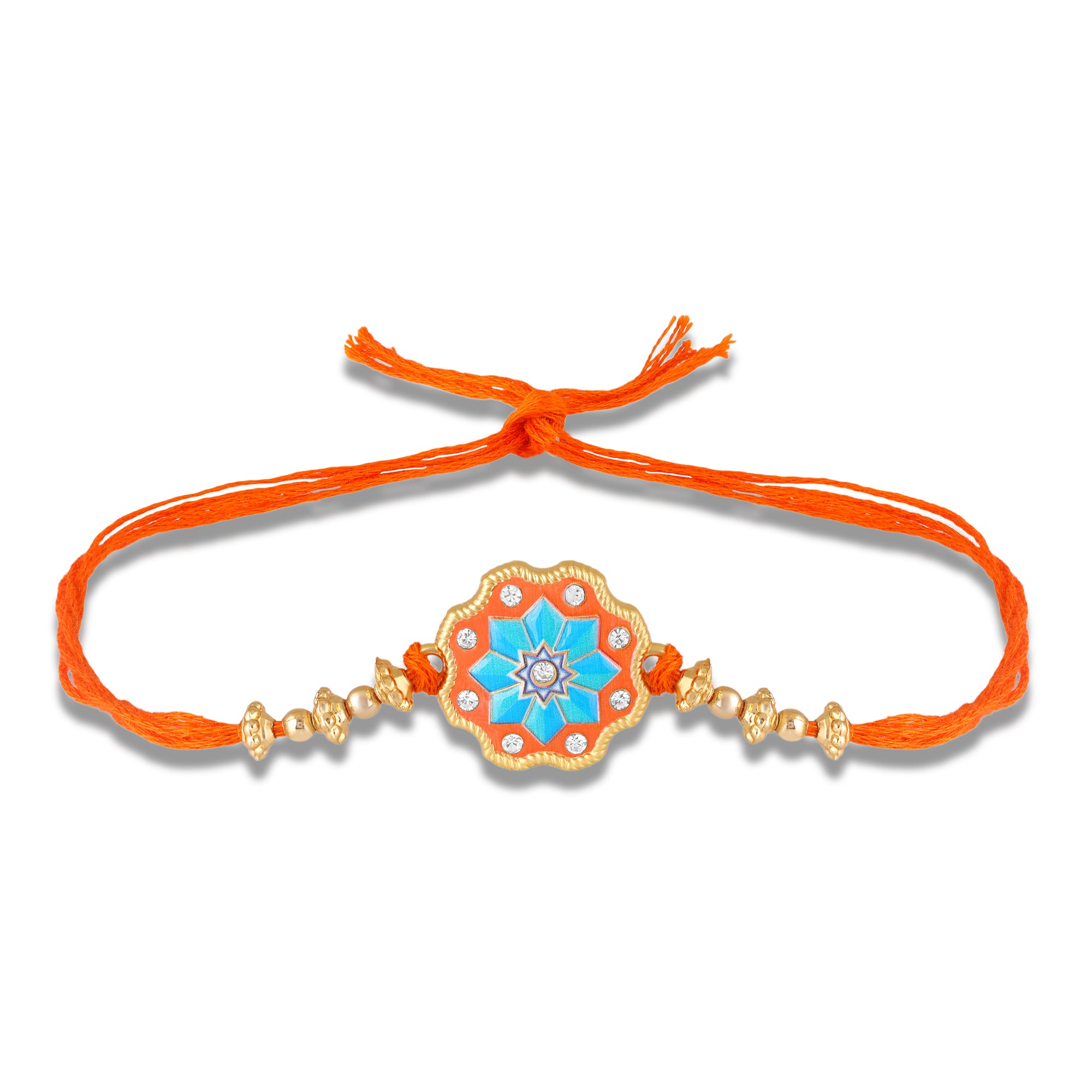 Elegant Meenakari Floral Rakhi for Brother
