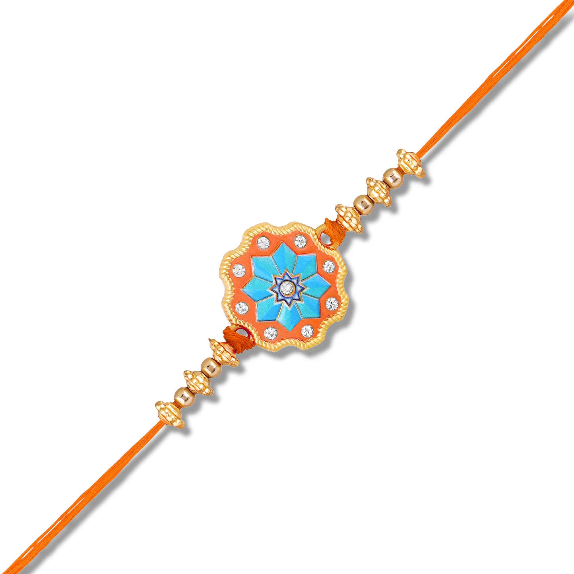 Elegant Meenakari Floral Rakhi for Brother