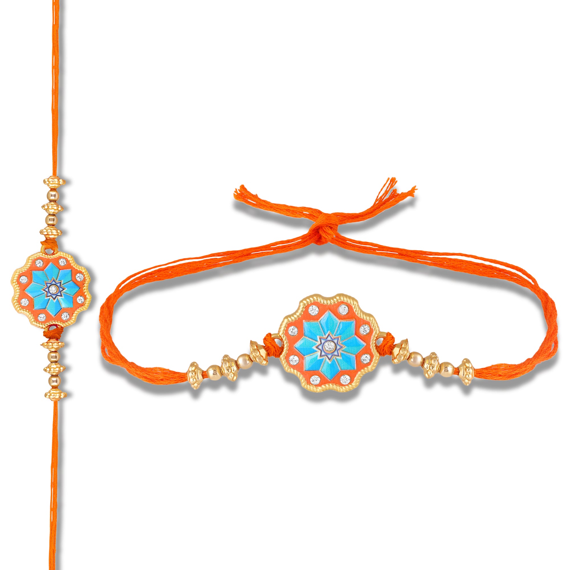 Elegant Meenakari Floral Rakhi for Brother