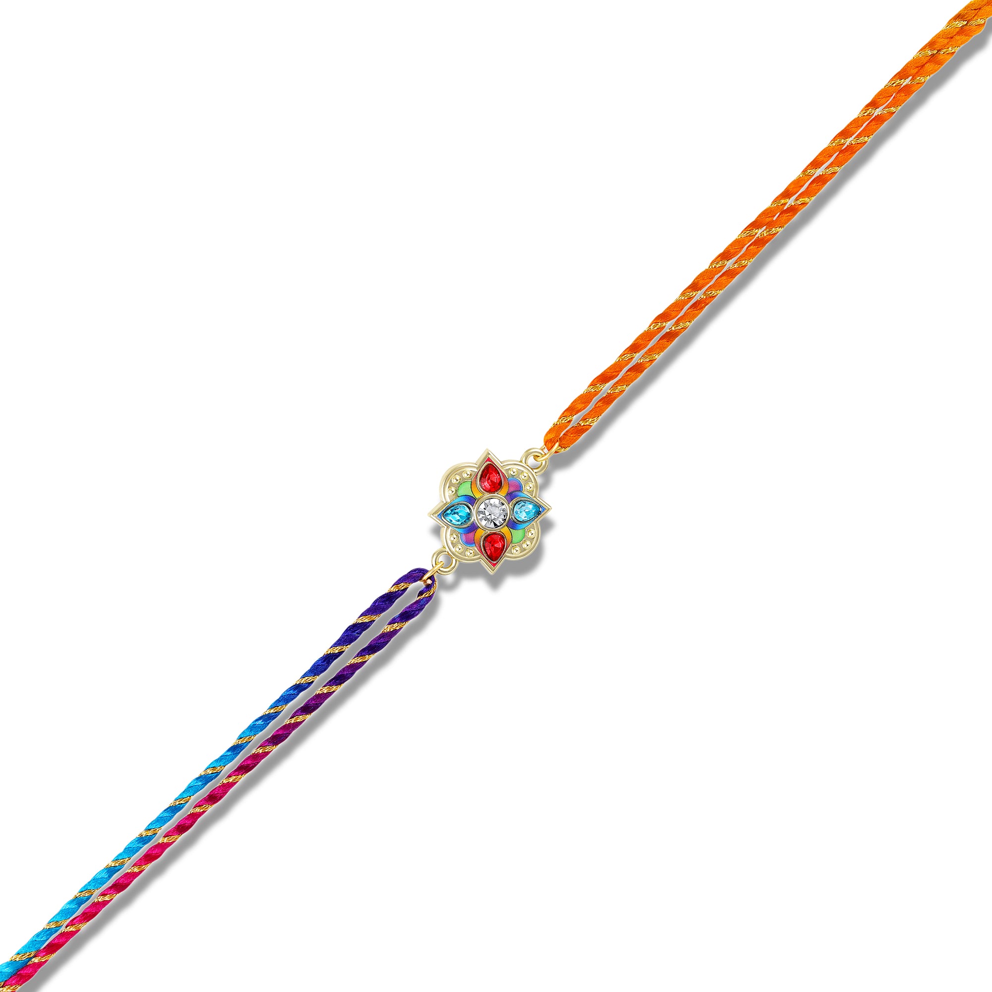 Elegant Meenakari Floral Rakhi for Brother