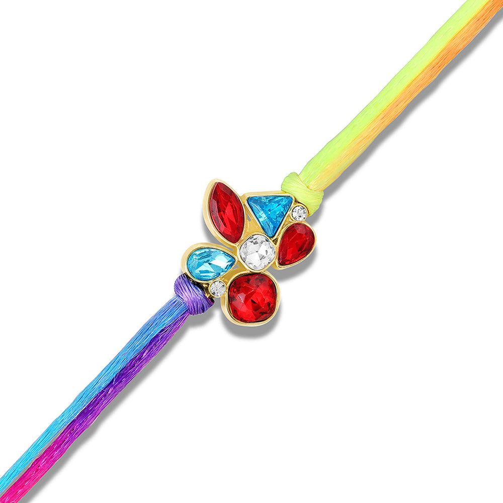 Multi-Color Stone Studded Designer Rakhi for Brother