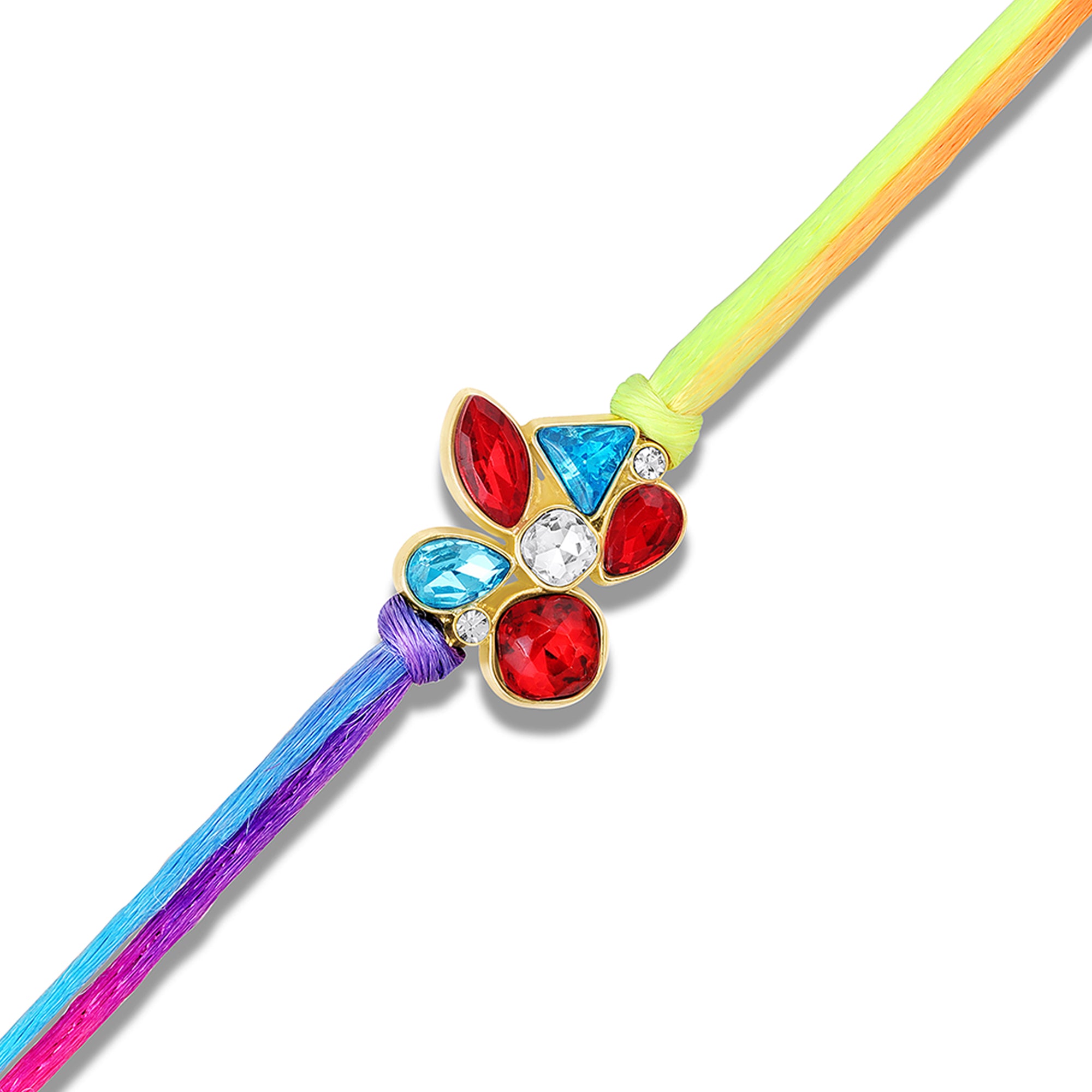 Multi-Color Stone Studded Designer Rakhi for Brother