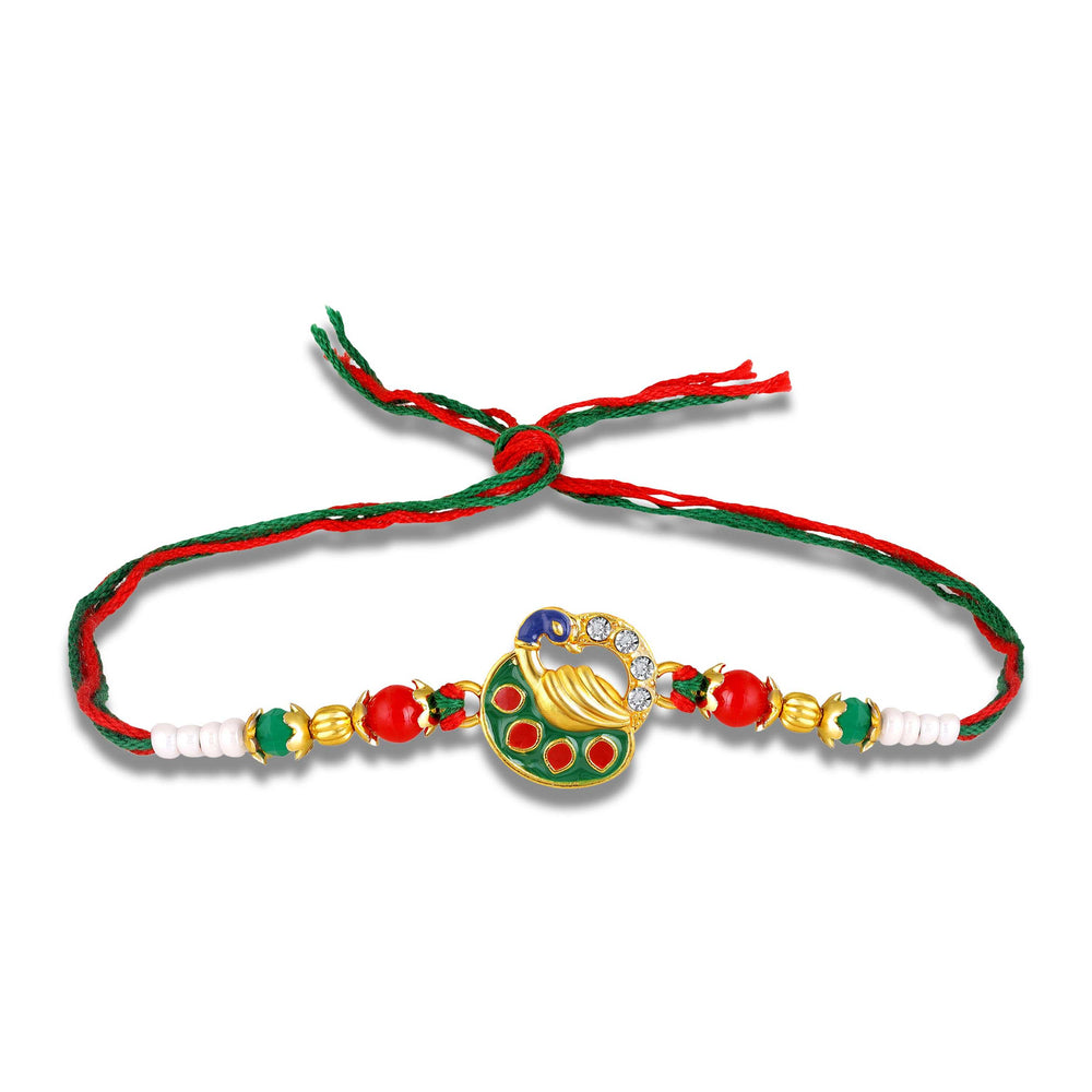 Traditional Meenakari Peacock Rakhi for Brother