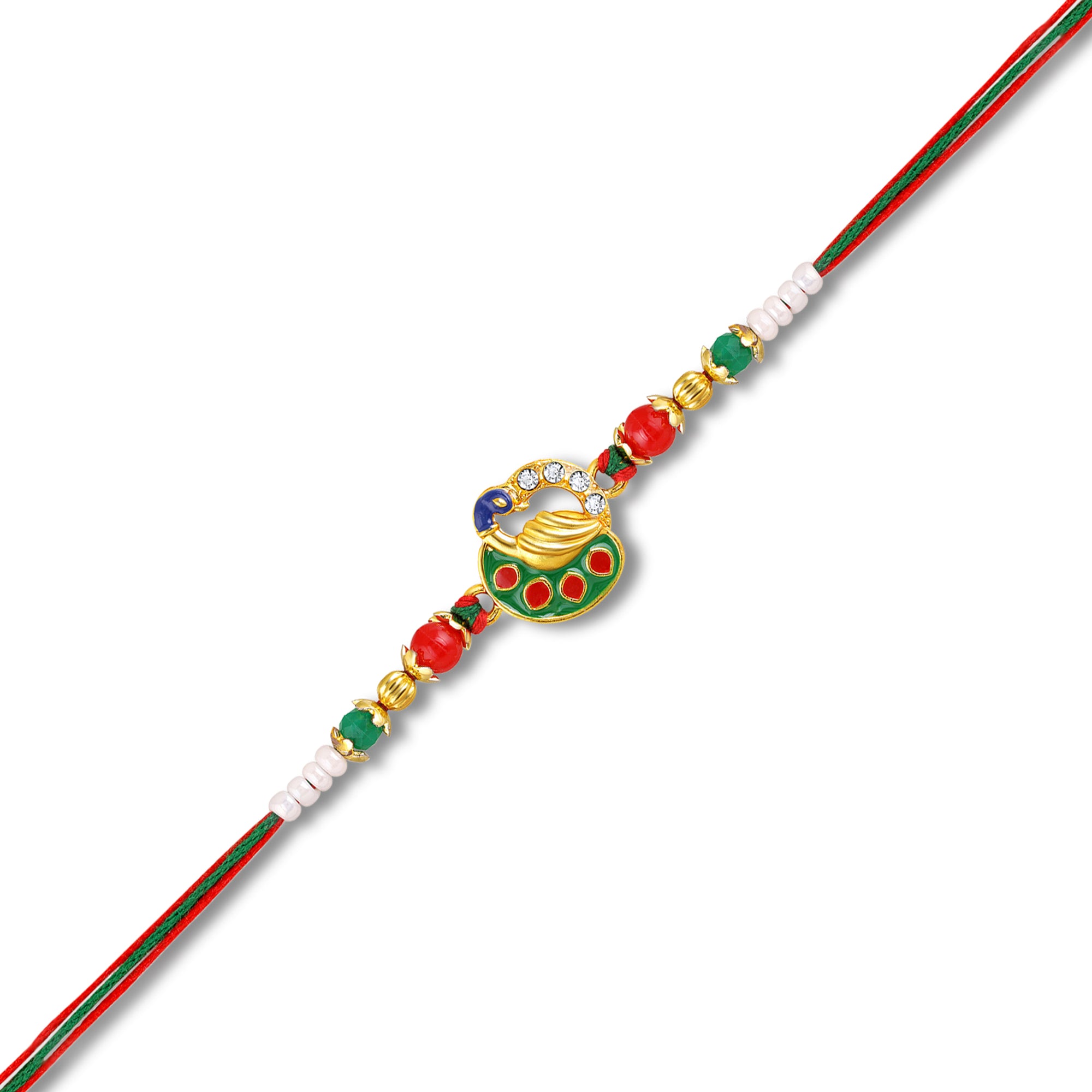 Traditional Meenakari Peacock Rakhi for Brother