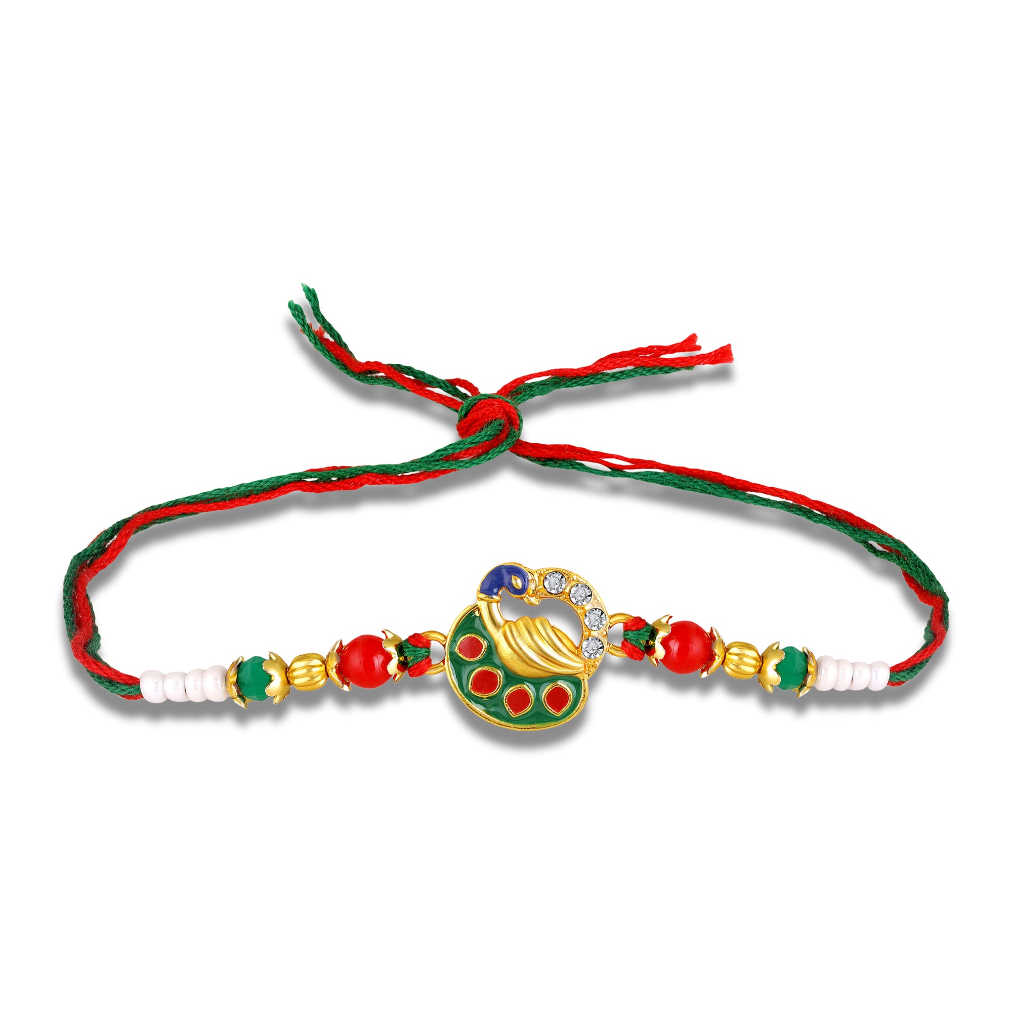Traditional Meenakari Peacock Rakhi for Brother