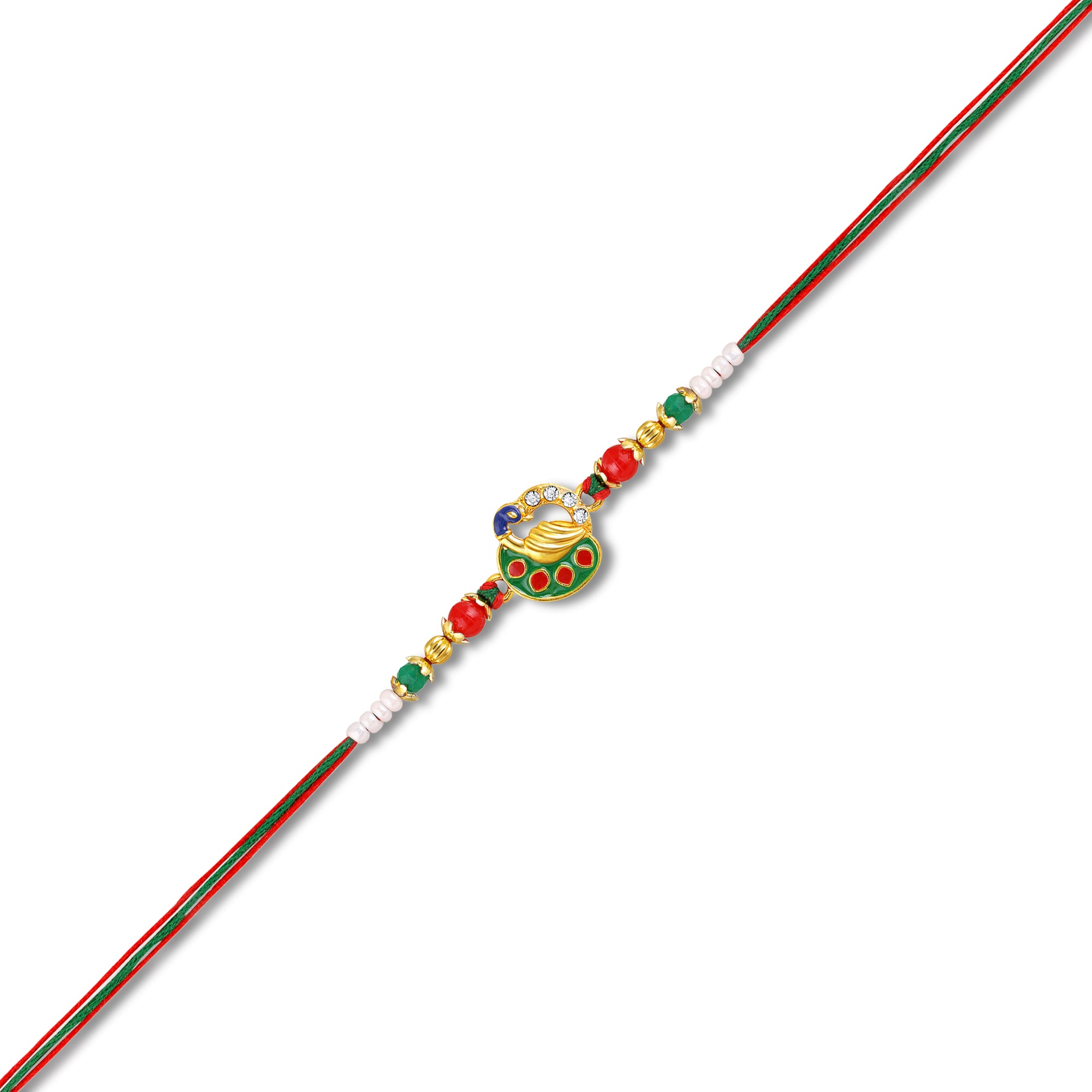 Traditional Meenakari Peacock Rakhi for Brother