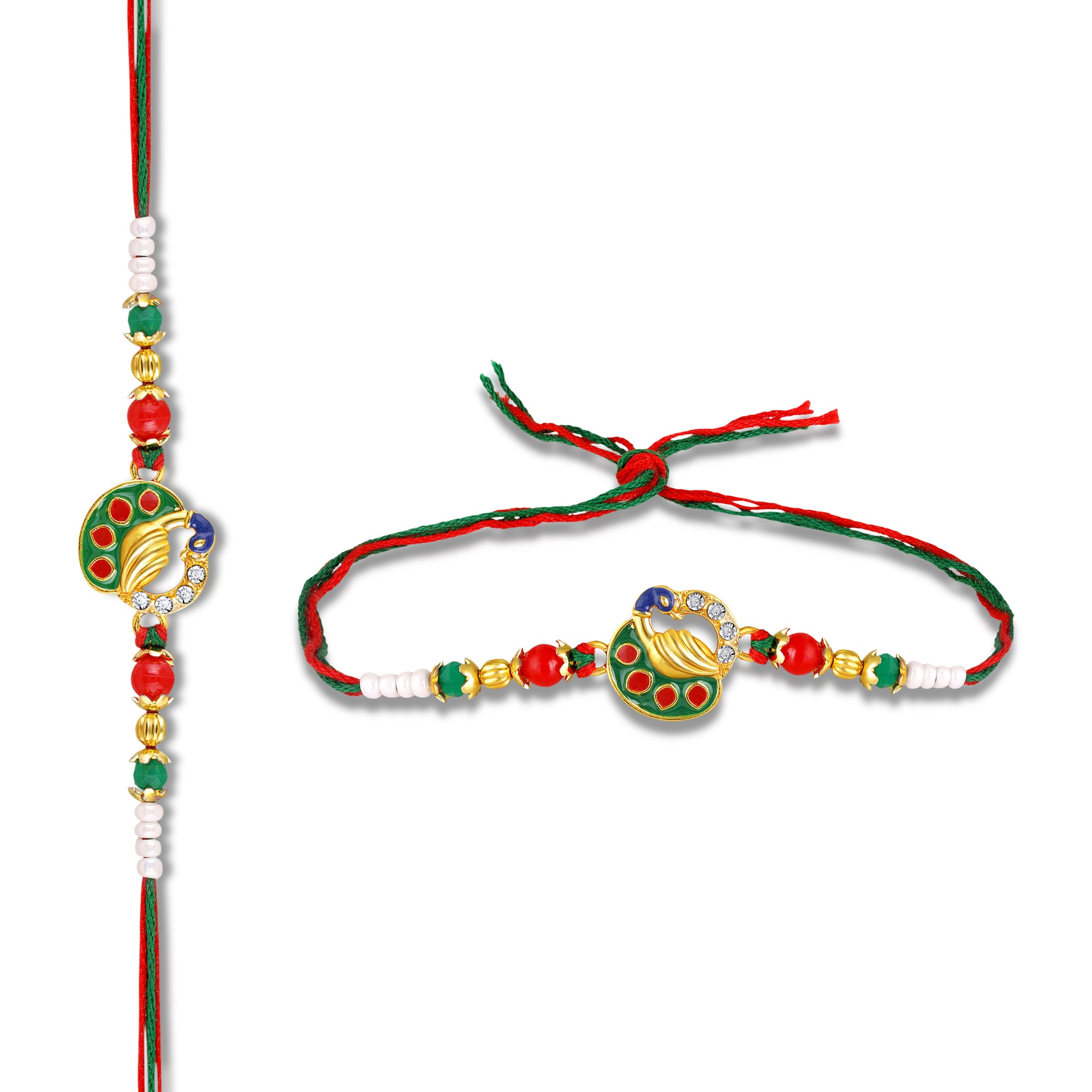 Traditional Meenakari Peacock Rakhi for Brother