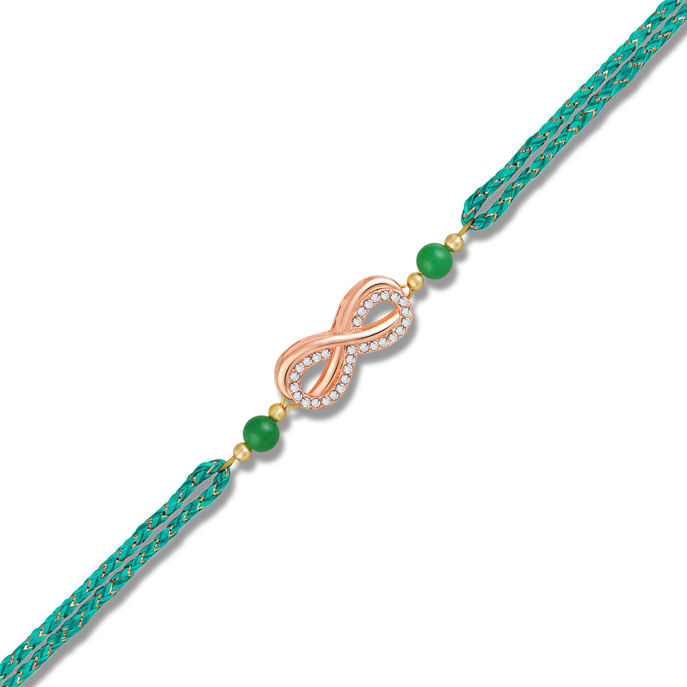 Elegant Rose Gold Infinity Rakhi