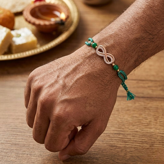 Elegant Rose Gold Infinity Rakhi
