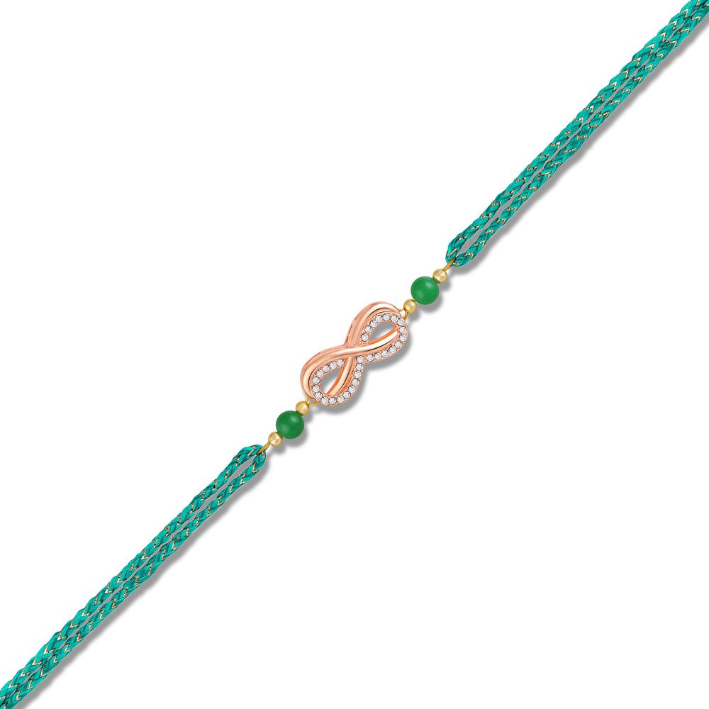 Elegant Rose Gold Infinity Rakhi