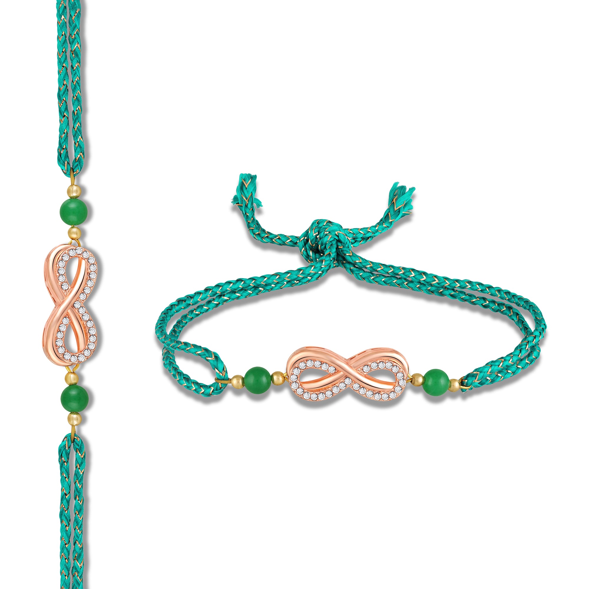Elegant Rose Gold Infinity Rakhi