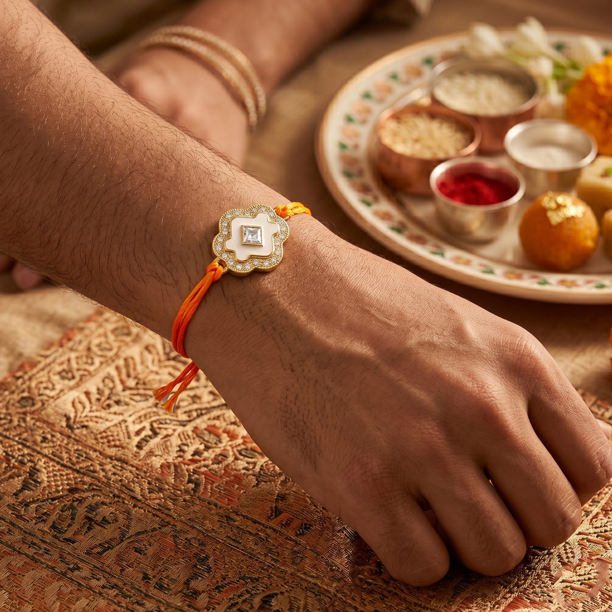 Elegant Floral Rakhi for Bhai