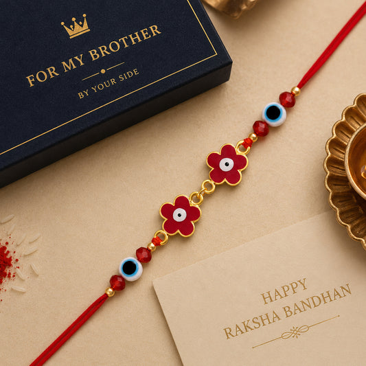 Floral Evil Eye Rakhi for Bhai