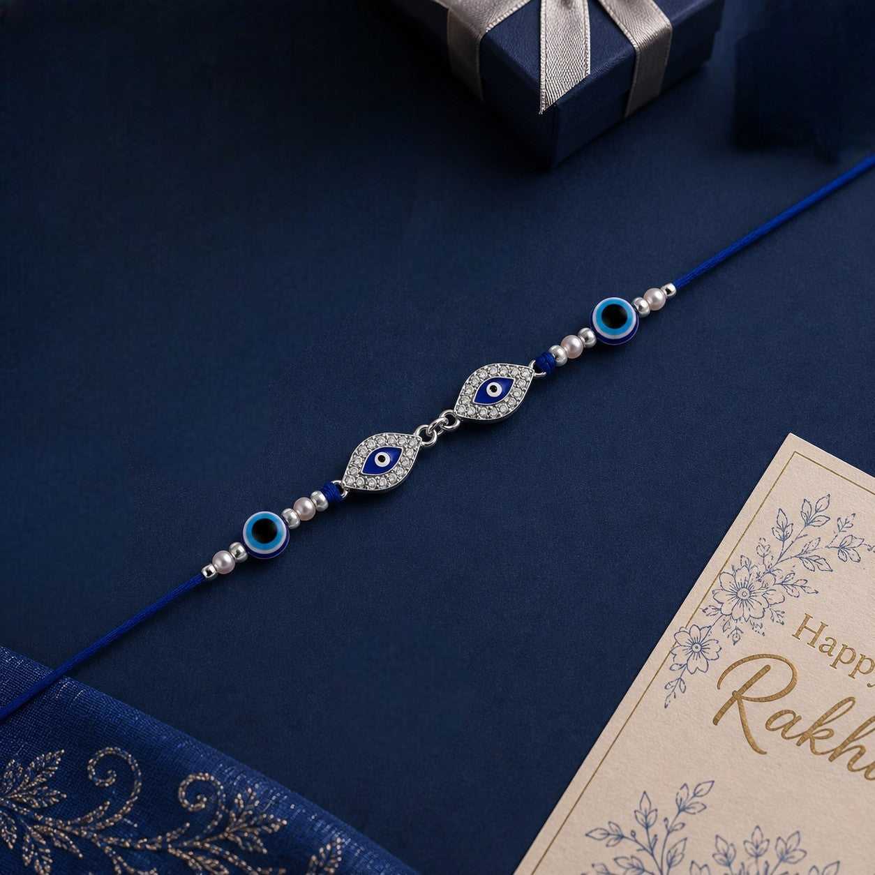 Blue Evil Eye Rakhi for Brother