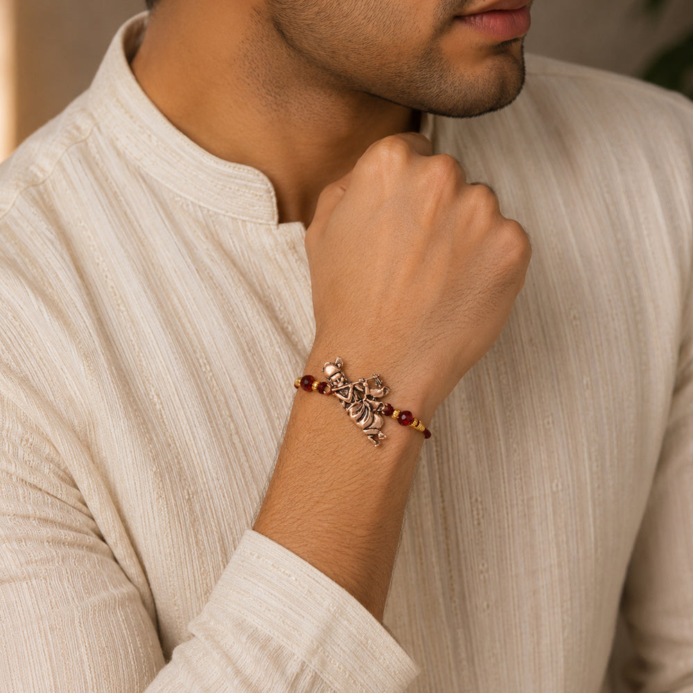 Rose Gold Traditional Krishna Flute Rakhi