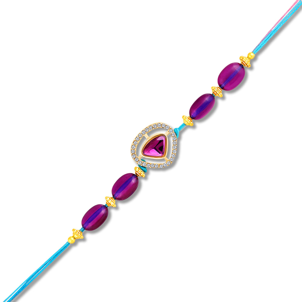 Royal Purple Crystal Beaded Rakhi