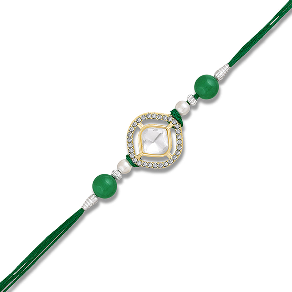 White Square Rakhi for Brother
