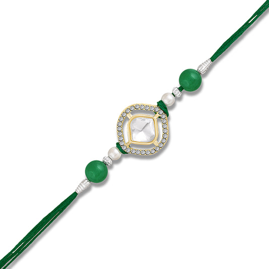 White Square Rakhi for Brother