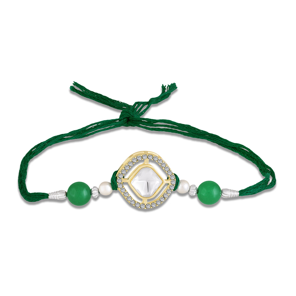 White Square Rakhi for Brother