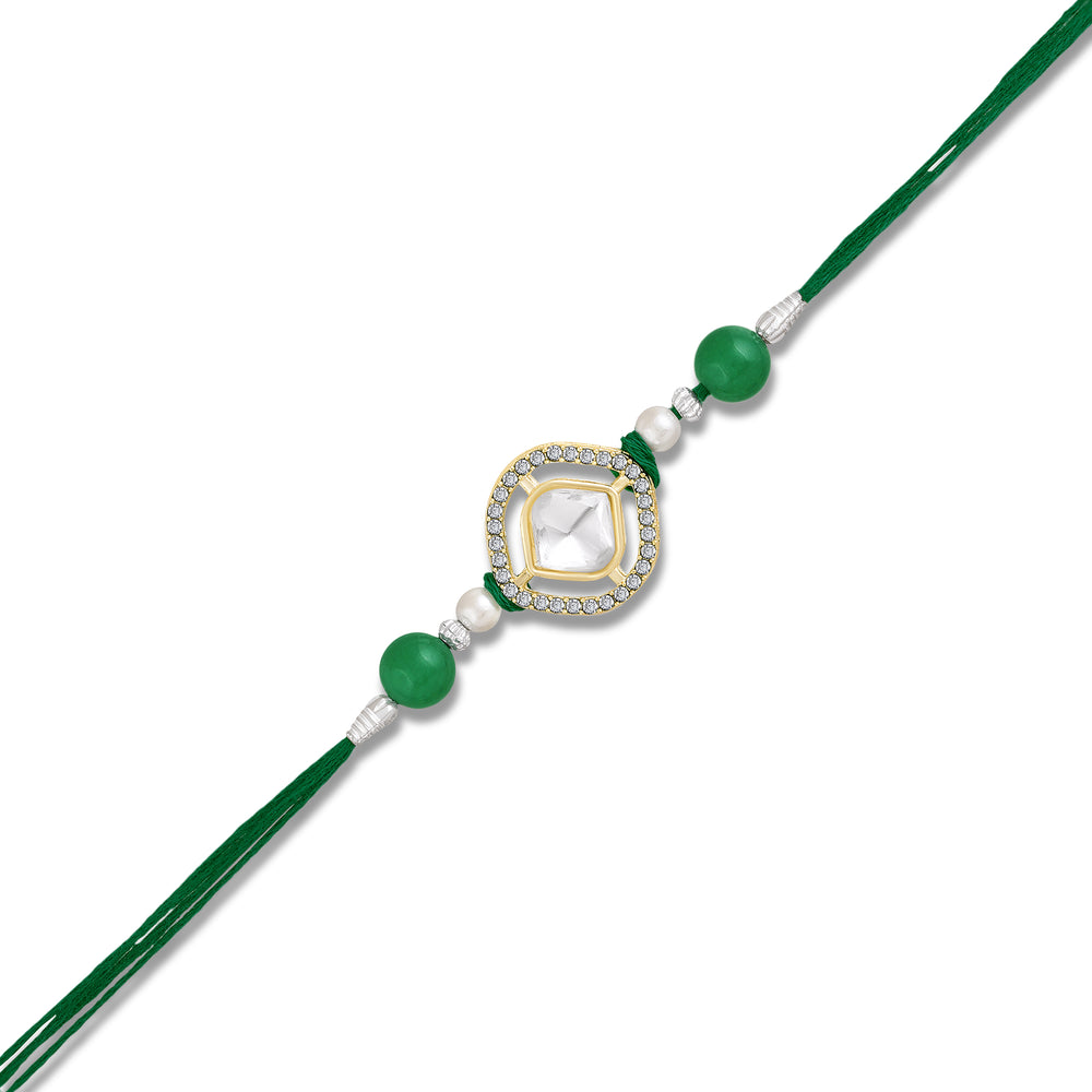 White Square Rakhi for Brother
