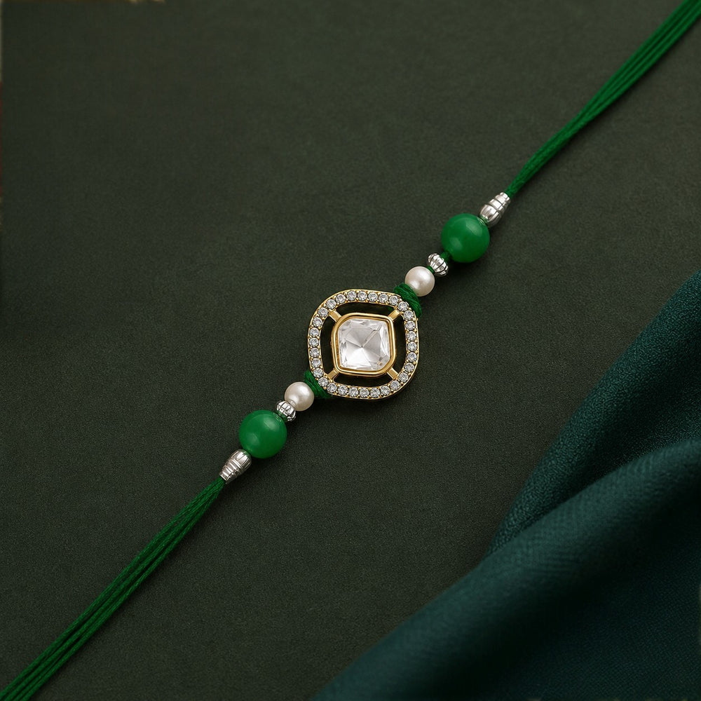 White Square Rakhi for Brother
