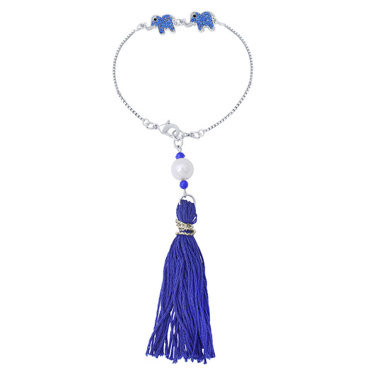 Dual Elephant Shape Lumba Rakhi