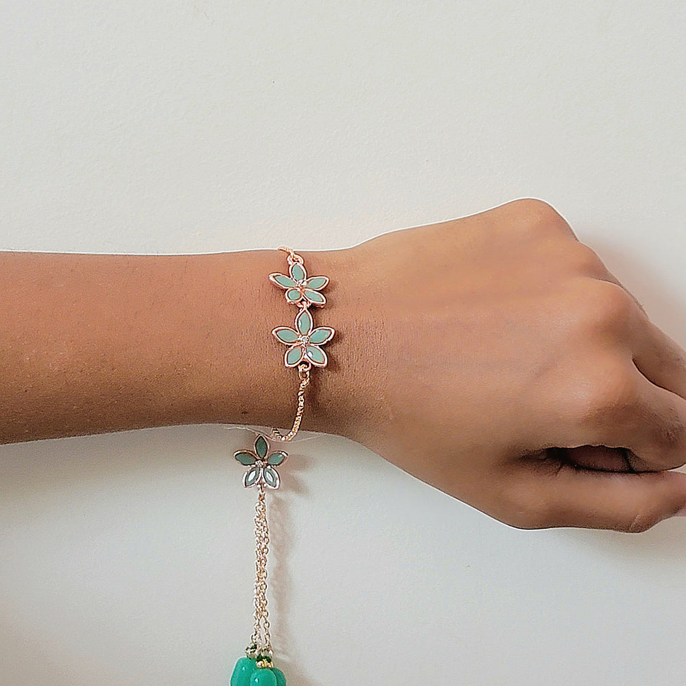 Green Floral Lumba Rakhi