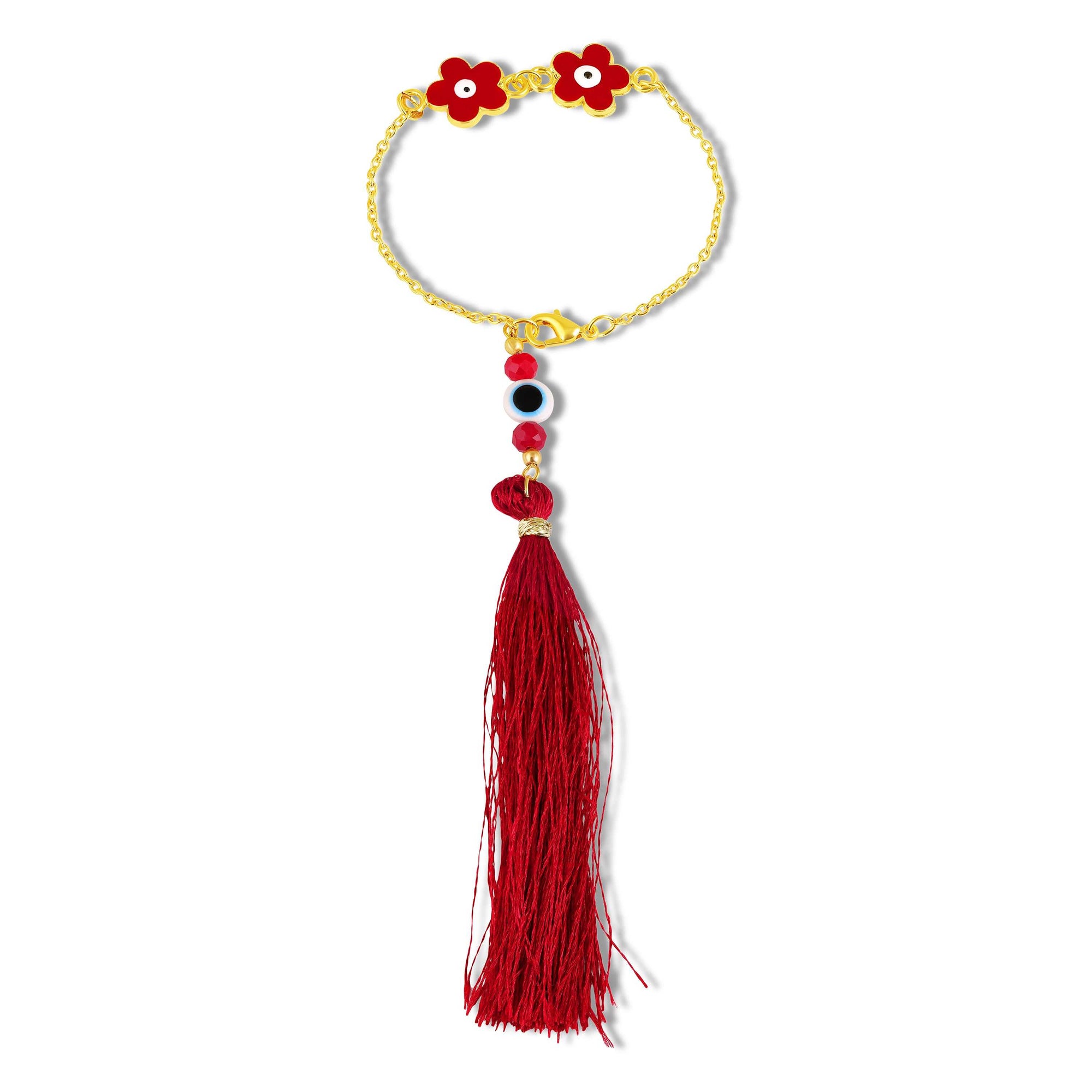 Floral Evil Eye Lumba Rakhi Bracelet