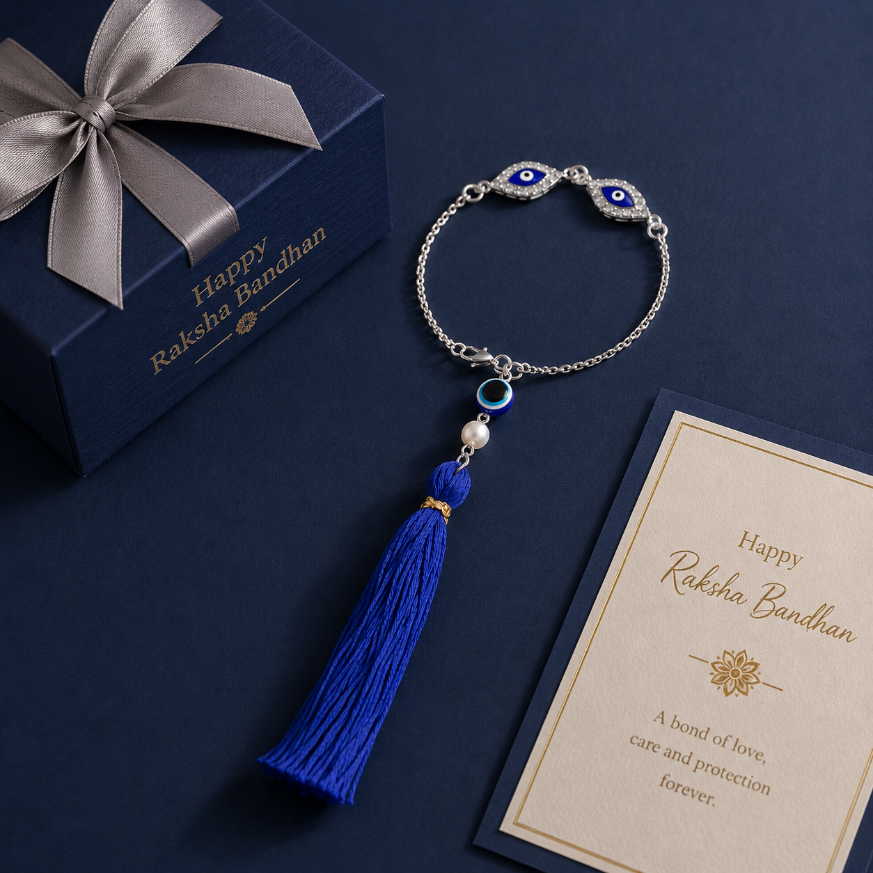 Evil Eye Lumba Rakhi with Tassel