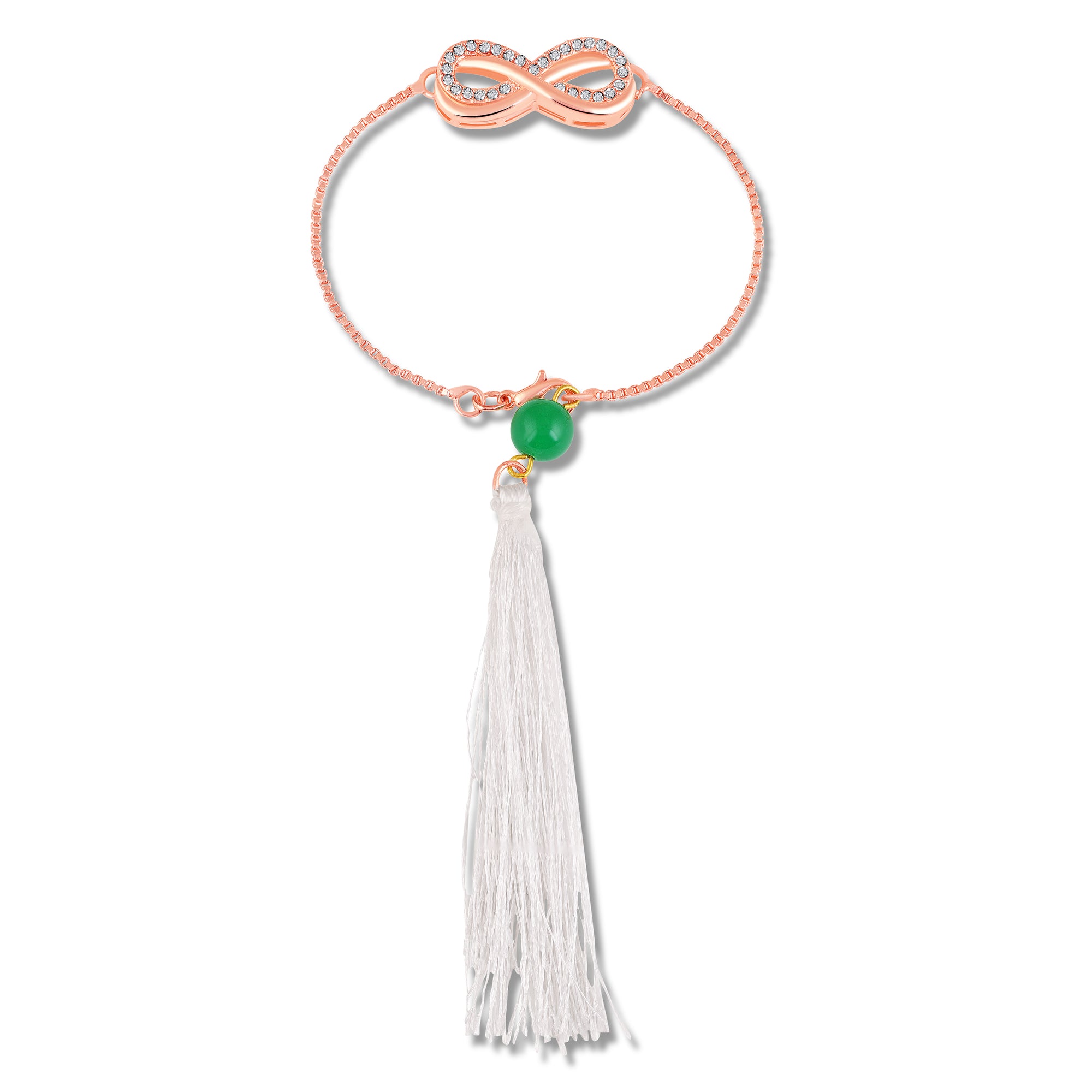 Elegant Rose Gold Infinity Lumba Rakhi