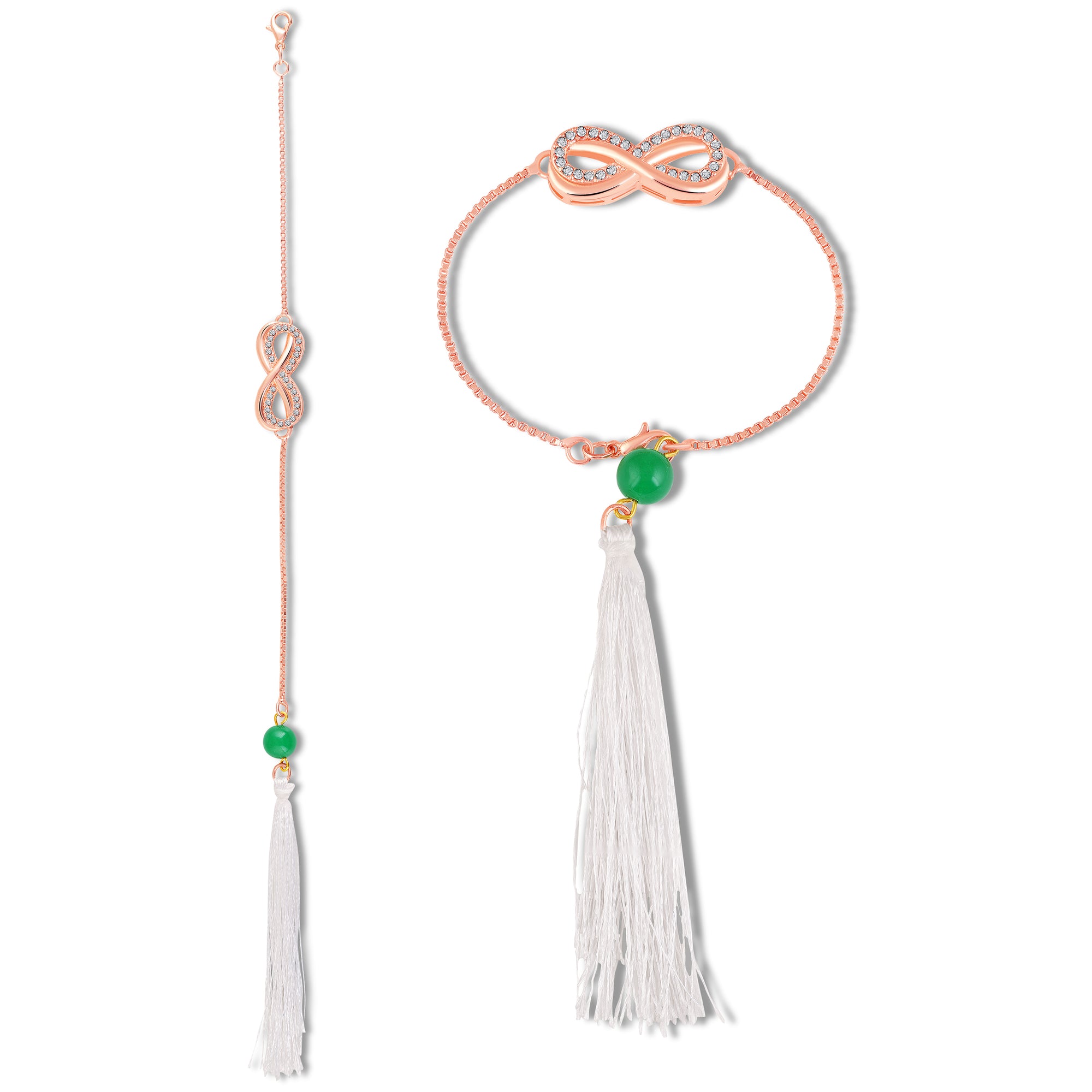 Elegant Rose Gold Infinity Lumba Rakhi