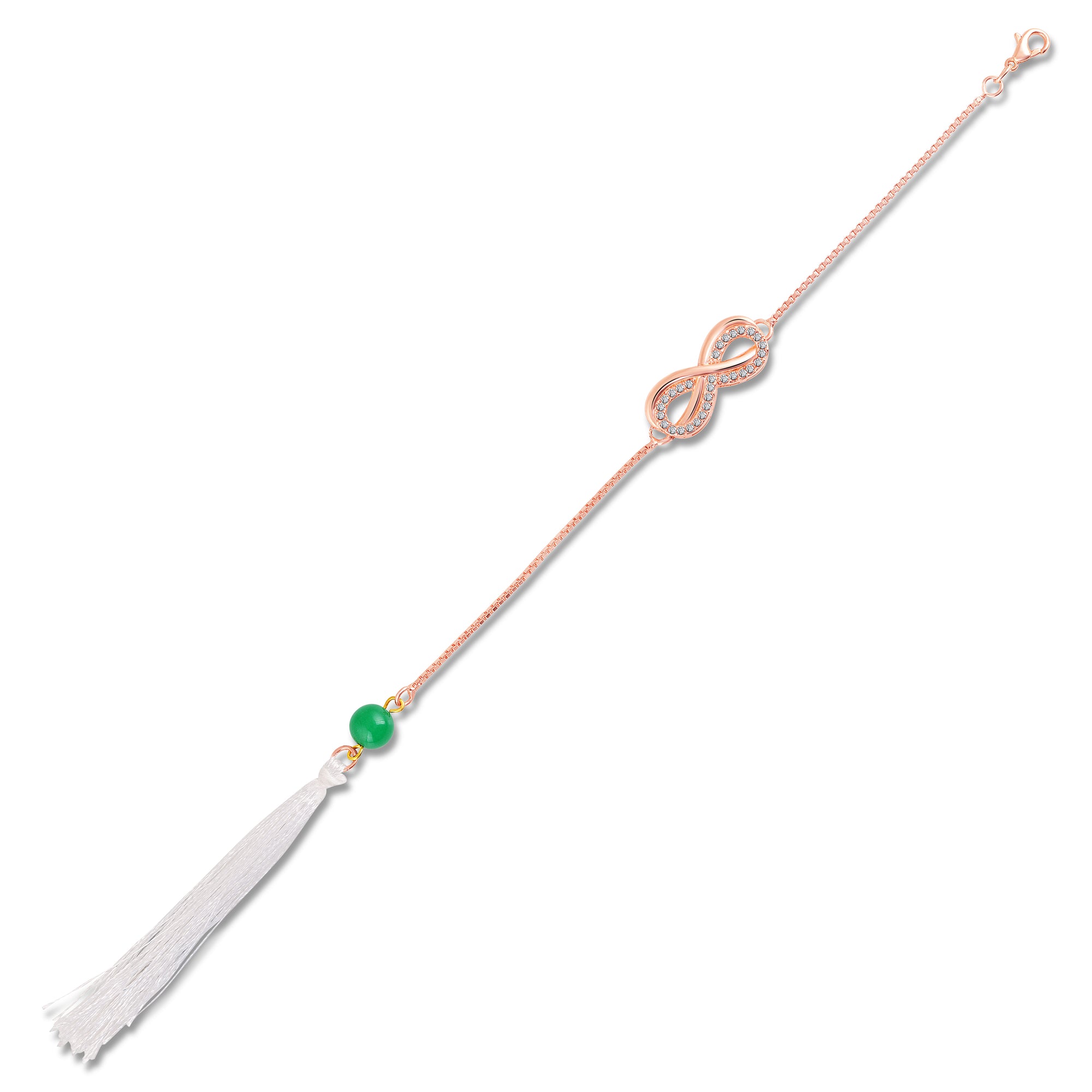 Elegant Rose Gold Infinity Lumba Rakhi
