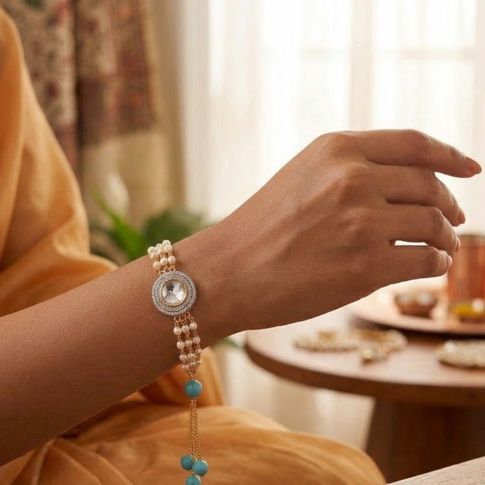 Artificial Pearl Lumba Rakhi