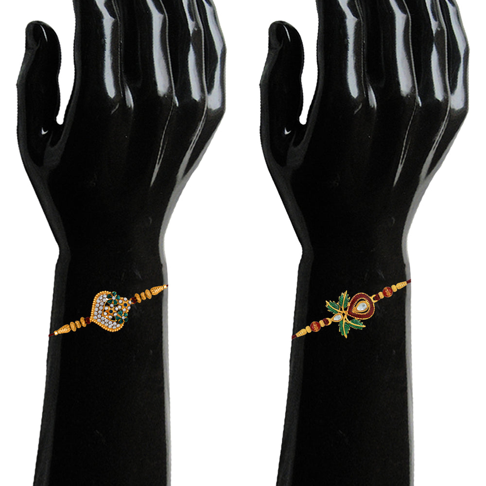 Sparkling Crystals and Kalash Rakhis Combo