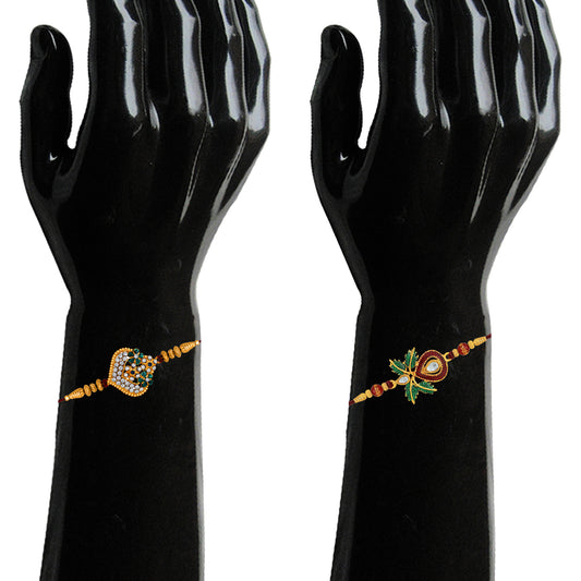 Sparkling Crystals and Kalash Rakhis Combo
